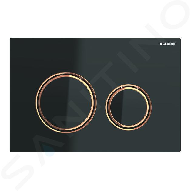 Geberit Sigma21 - Placca di comando per 2 volumi di risciacquo, nero/color oro rosso 115.650.SJ.1