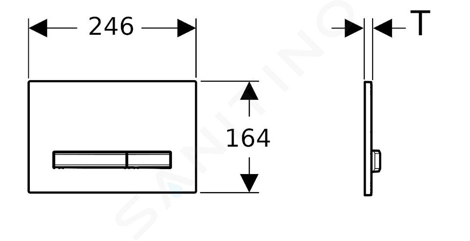 Geberit Sigma50 - Placca di comando per 2 volumi di risciacquo, nero/cromo  nero 115.671.DW.2