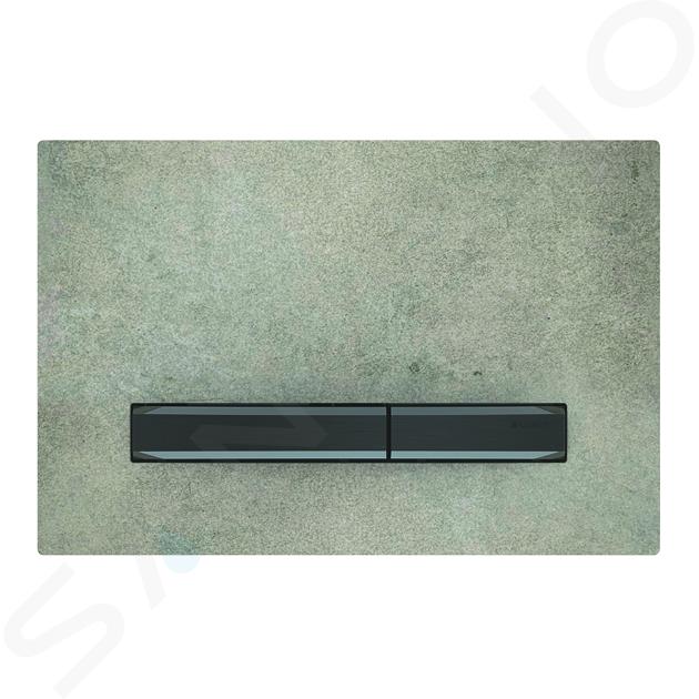 Geberit Sigma50 - Bedieningsplaat, dual flush spoeling, beton/zwart chroom 115.671.JV.2