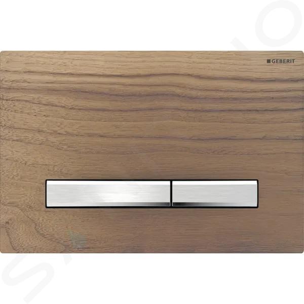 Geberit Sigma50 - Betätigungsplatte, 2 Mengenspülung, amerikanische Nuss/Chrom schwarz 115.788.JX.2