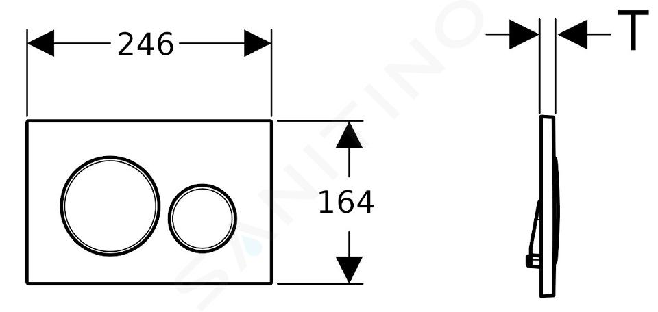 PLACCA DI COMANDO GEBERIT SIGMA 20 BIANCO OPACO 115.882.01.1