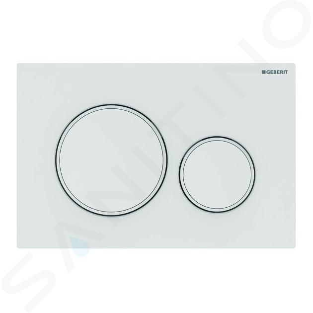 Geberit Sigma20 - Placca di comando per 2 volumi di risciacquo, bianco opaco/bianco 115.882.01.1