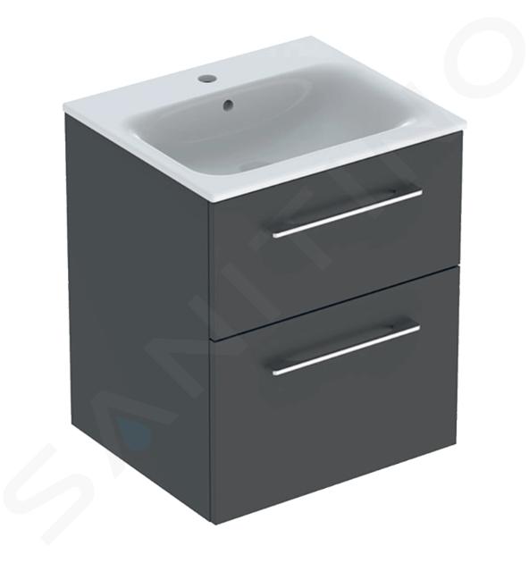 Geberit Selnova Square - Armario de lavabo 64x54x48 cm, con lavabo, 2 cajones, lava mate 501.233.00.1