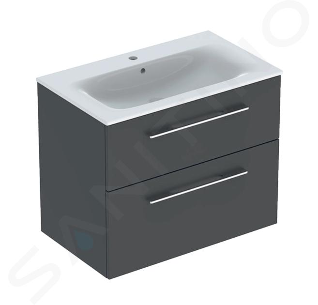 Geberit Selnova Square - Armario de lavabo 64x79x48 cm, con lavabo, 2 cajones, lava mate 501.241.00.1