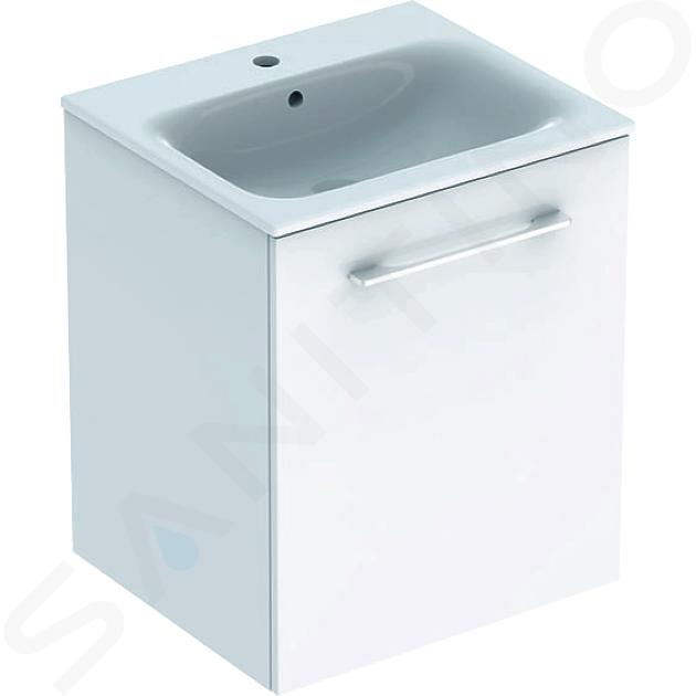 Geberit Selnova Square - Mobile sottolavabo 635x538x480 mm, con lavabo, 1 anta, bianco lucido 501.248.00.1