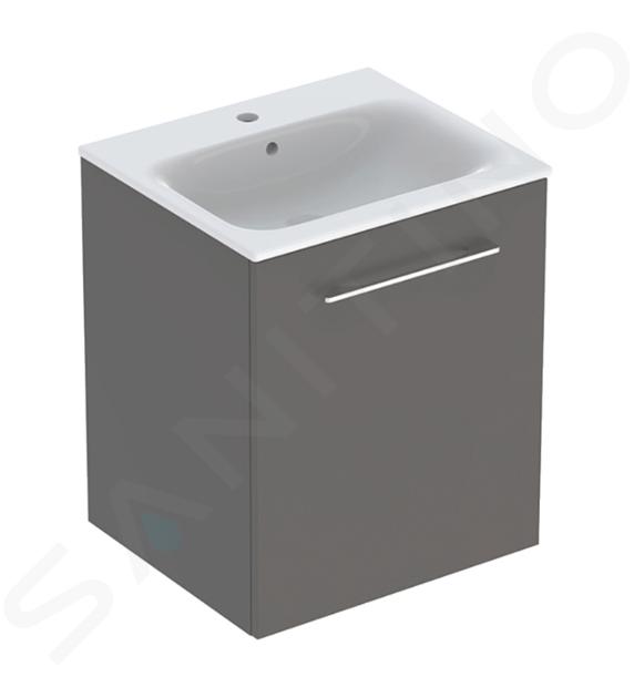 Geberit Selnova Square - Armario de lavabo 64x54x48 cm, con lavabo, 1 puerta, lava mate 501.249.00.1