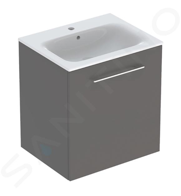 Geberit Selnova Square - Mobile sottolavabo 64x59x48 cm, con lavabo, 1 anta, lava opaca 501.253.00.1