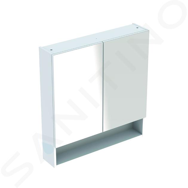 Geberit Selnova Square - Szafka z lustrem 850x588x175 mm, 2 drzwi, biały połysk 501.264.00.1