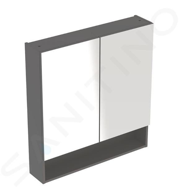 Geberit Selnova Square - Dulap cu oglinzi 85x59x18 cm, 2 uși, lava mat 501.265.00.1