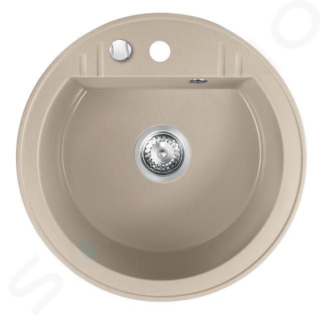 Novaservis Mosogatók - Gránit mosogató, átmérő 510 mm, homok DRGM1/51SA