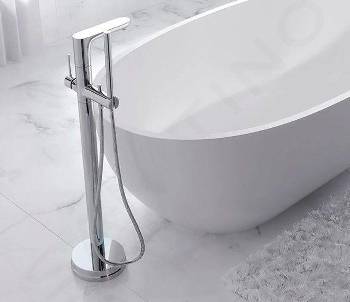 Miscelatore vasca da bagno centro stanza in acciaio inox 316L satinato –  Acq+8