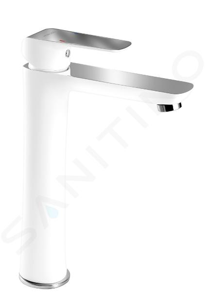 Novaservis Nobless Tina - Miscelatore da lavabo, con sistema di scarico, bianco/cromo 38503,1