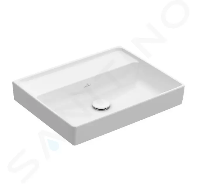 Villeroy & Boch Collaro - Umyvadlo 550x440 mm, bez přepadu, bez otvoru pro baterii, CeramicPlus, alpská bílá 4A3358R1