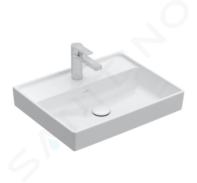 Villeroy & Boch Collaro - Lavabo 550x440 mm, senza troppopieno, con foro per miscelatore, CeramicPlus, bianco alpino 4A3356R1