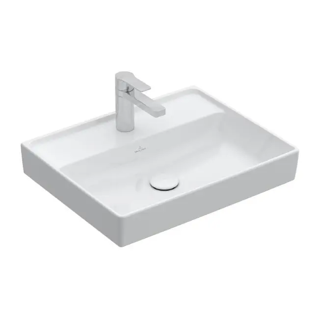Villeroy & Boch Collaro - Lavabo 60x47 cm, sans trop-plein, trou de robinetterie, blanc alpin 4A336101