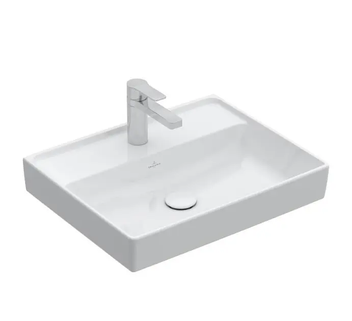 Villeroy & Boch Collaro - Lavabo 60x47 cm, sans trop-plein, trou de robinetterie, CeramicPlus, blanc alpin 4A3361R1