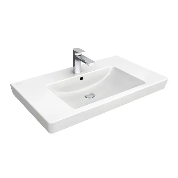 Levně Villeroy & Boch Subway 2.0 - Umyvadlo 80x47 cm, s přepadem, otvor pro baterii, alpská bílá 71758G01