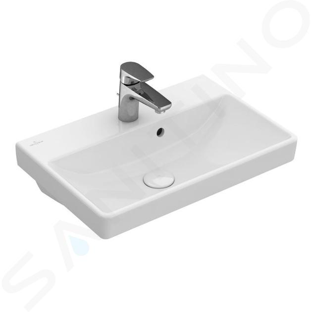 Villeroy & Boch Avento - Lavabo Compact, 550x370 mm, con rebosadero, 1 orificio para el grifo, CeramicPlus, blanco alpino 4A0055R1