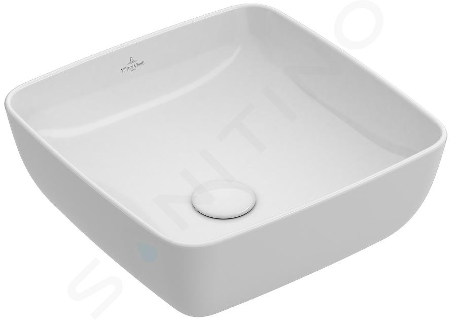 Villeroy & Boch Artis - Lavabo sobre encimera, 41x41 cm, CeramicPlus, Stone White 417841RW