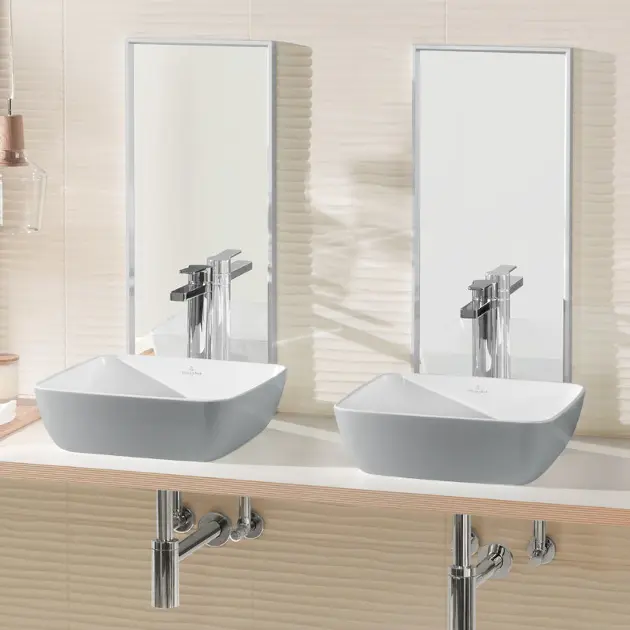 Villeroy & Boch Artis - Aufsatzwaschbecken, 41x41 cm, French Linen ...