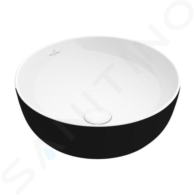 Villeroy & Boch Artis - Lavoar cu montaj pe blat, diametru 43 cm, Coal Black 417943BCT8