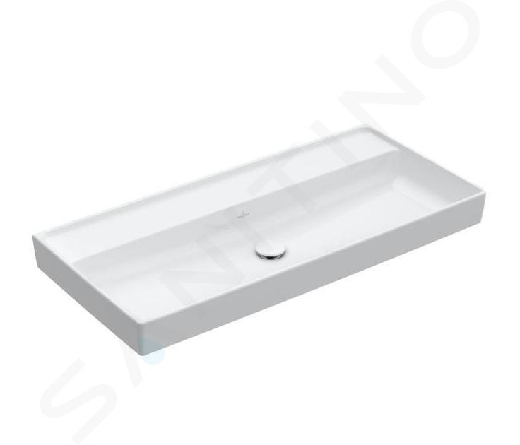 Villeroy & Boch Collaro - Lavabo da mobile 100x47 cm, senza troppopieno, senza foro per miscelatore, bianco alpino 4A33A301