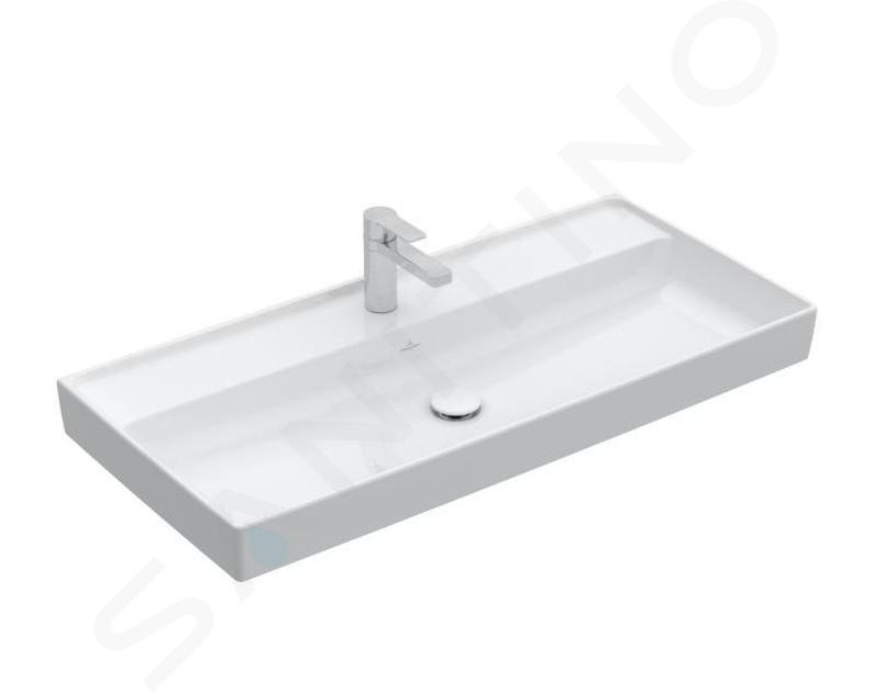 Villeroy & Boch Collaro - Meuble lavabo 100x47 cm, sans trop-plein, trou de robinetterie, blanc alpin 4A33A201