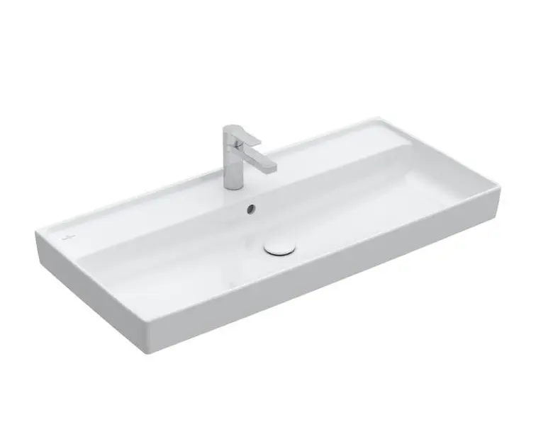 Villeroy & Boch Collaro - Meuble lavabo 100x47 cm, avec trop-plein, trou de robinetterie, blanc alpin 4A33A501