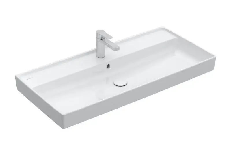 Levně Villeroy & Boch Collaro - Umyvadlo nábytkové 100x47 cm, s přepadem, otvor pro baterii, CeramicPlus, Stone White 4A331GRW