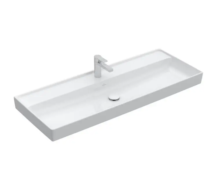 Villeroy & Boch Collaro - Meuble lavabo 120x47 cm, sans trop-plein, trou de robinetterie, CeramicPlus, blanc alpin 4A33C2R1