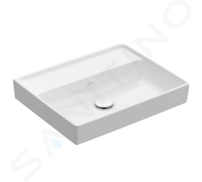 Villeroy & Boch Collaro - Lavabo da mobile 600x470 mm, senza troppopieno, senza foro per miscelatore, bianco alpino 4A336301