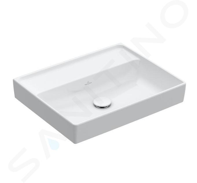 Villeroy & Boch Collaro - Umývadlo nábytkové 600x470 mm, bez prepadu, bez otvoru na batériu, CeramicPlus, Stone White 4A3363RW