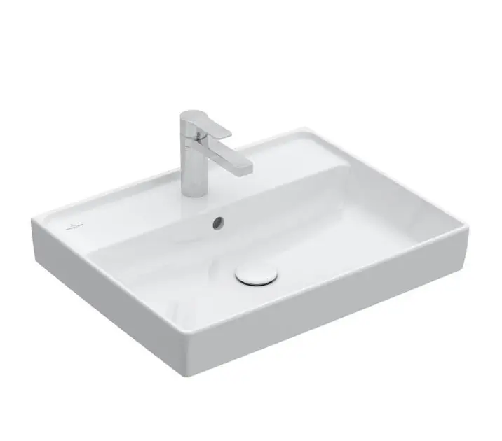 Levně Villeroy & Boch Collaro - Umyvadlo 60x47 cm, s přepadem, otvor pro baterii, alpská bílá 4A336G01