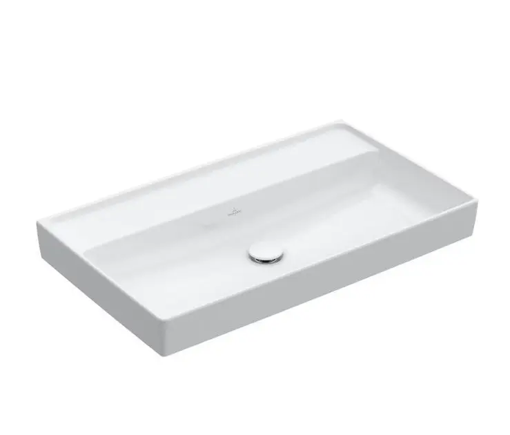 Levně Villeroy & Boch Collaro - Umyvadlo nábytkové 80x47 cm, bez přepadu, bez otvoru pro baterii, CeramicPlus, Stone White 4A3383RW