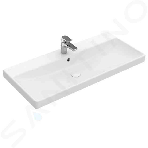 Villeroy & Boch Avento - Lavoar pentru mobilier 800x470 mm, cu preaplin, orificiu pentru baterie, alb alpin 41568001