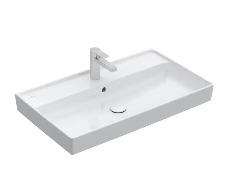 Levně Villeroy & Boch Collaro - Umyvadlo nábytkové 80x47 cm, s přepadem, otvor pro baterii, alpská bílá 4A338G01