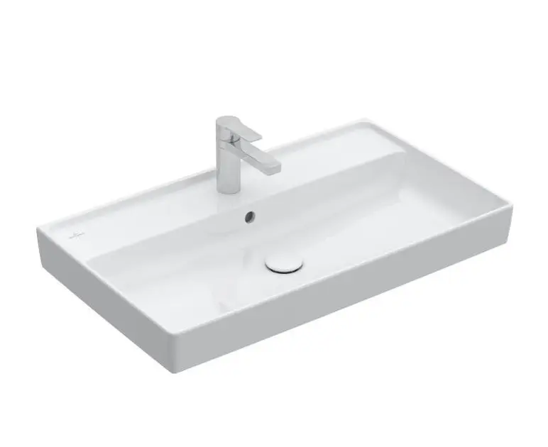Levně Villeroy & Boch Collaro - Umyvadlo nábytkové 80x47 cm, s přepadem, otvor pro baterii, CeramicPlus, alpská bílá 4A338GR1