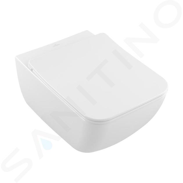 Villeroy & Boch Venticello - WC suspendu avec abattant SoftClosing, DirectFlush, CeramicPlus, blanc alpin 4611RLR1