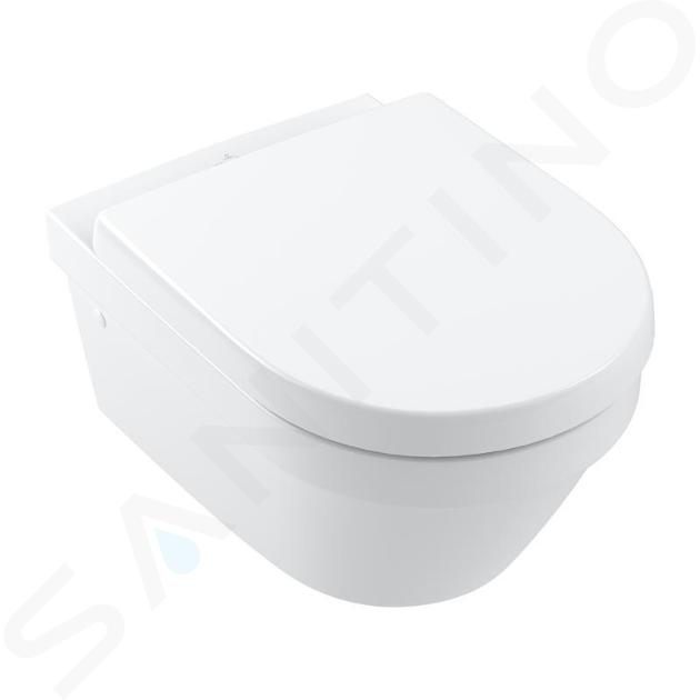 Villeroy & Boch Architectura - Inodoro suspendido con asiento SoftClosing, DirectFlush, CeramicPlus, blanco alpino 4694HRR1