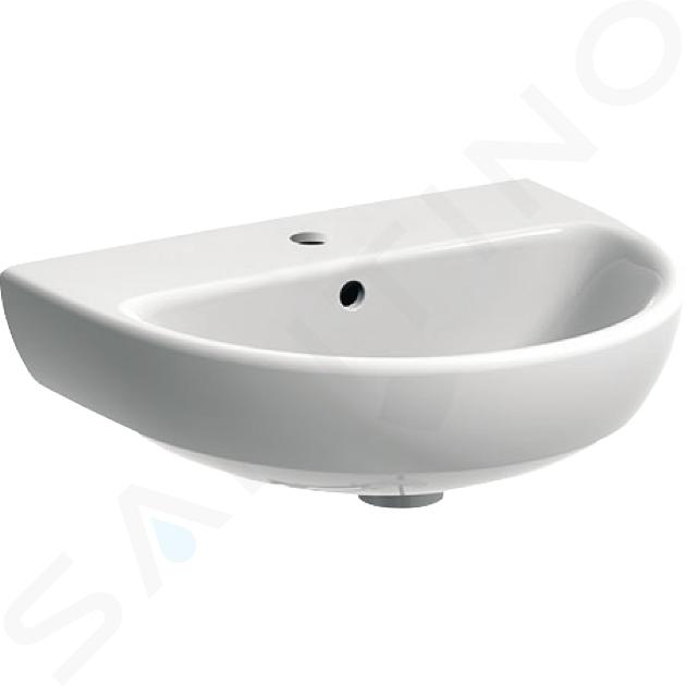Geberit Selnova - Lavabo 500x410 mm, con 1 orificio para grifo, con rebosadero, blanco 500.295.01.1