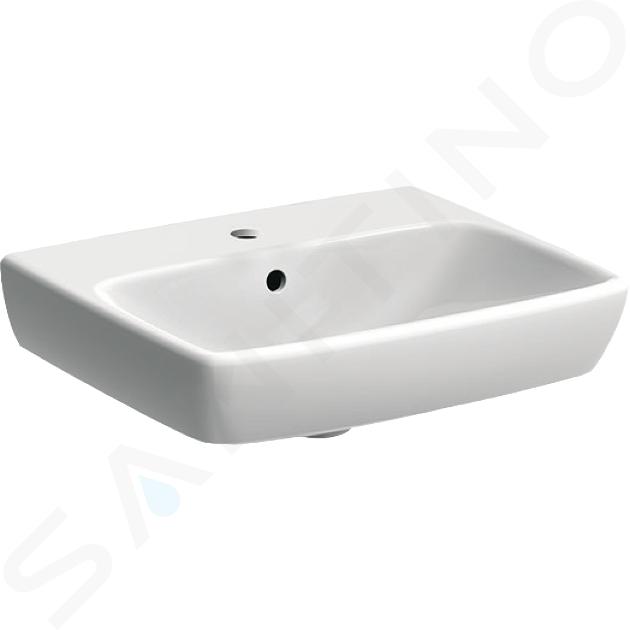 Geberit Selnova Square - Handwaschbecken 500x420 mm, mit 1 Hahnloch, mit Überlauf, Weiß 500.310.01.1