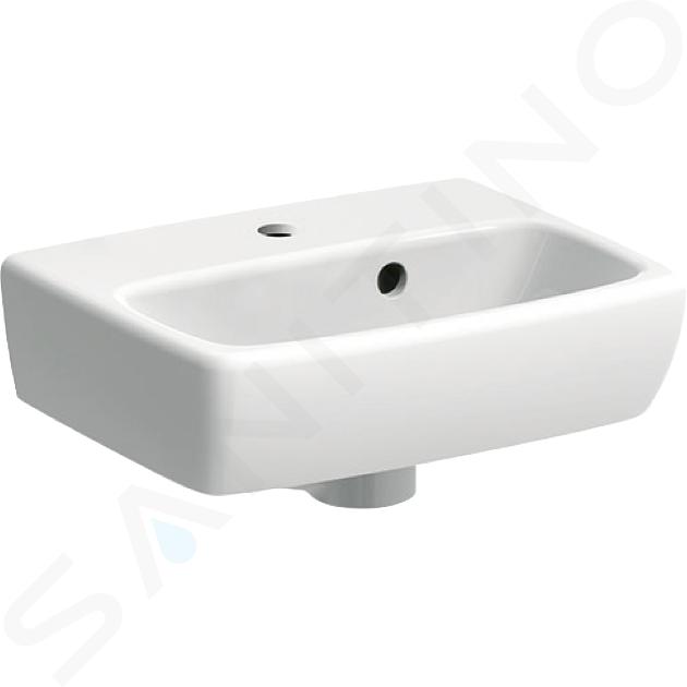 Geberit Selnova Square - Lavamani 360x280 mm, con 1 foro per miscelatore, con troppopieno asimmetrico, bianco 500.316.01.1