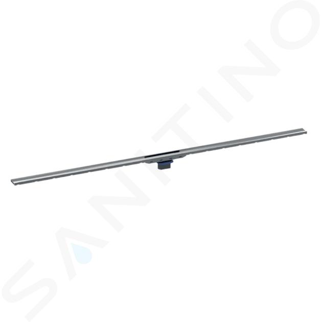 Geberit CleanLine - Canalina doccia in acciaio inox 80, 300-1300 mm, cromo nero/cromo spazzolato 154.441.QC.1