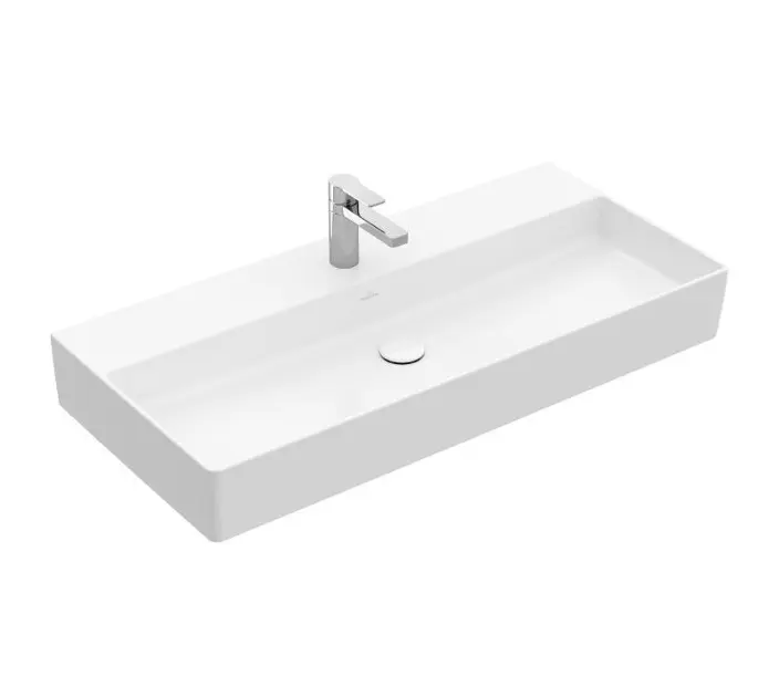 Levně Villeroy & Boch Memento 2.0 - Umyvadlo 100x47 cm, bez přepadu, otvor pro baterii, CeramicPlus, alpská bílá 4A22A2R1