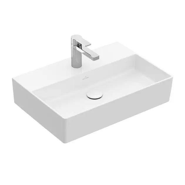 Levně Villeroy & Boch Memento 2.0 - Umyvadlo 50x42 cm, bez přepadu, otvor pro baterii, CeramicPlus, alpská bílá 4A2251R1