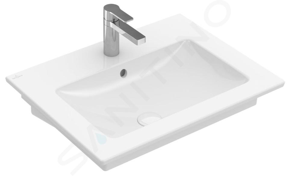 Villeroy & Boch Venticello - Umývadlo 650x500 mm, s prepadom, otvor na batériu, alpská biela 41246501