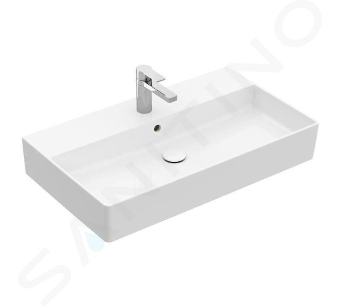 Villeroy & Boch Memento 2.0 - Lavoar 800x470 mm, cu preaplin, orificiu pentru baterie, alb alpin 4A228001