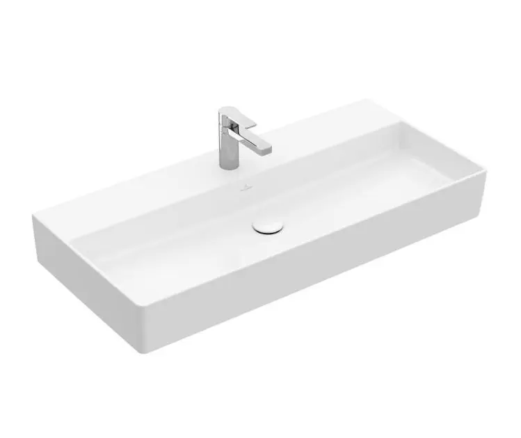 Levně Villeroy & Boch Memento 2.0 - Umyvadlo 100x47 cm, bez přepadu, otvor pro baterii, CeramicPlus, alpská bílá 4A221HR1