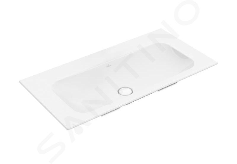 Villeroy & Boch Finion - Meuble lavabo 1000x500 mm, sans trop-plein, sans trou de robinetterie, CeramicPlus, blanc alpin 4164A3R1