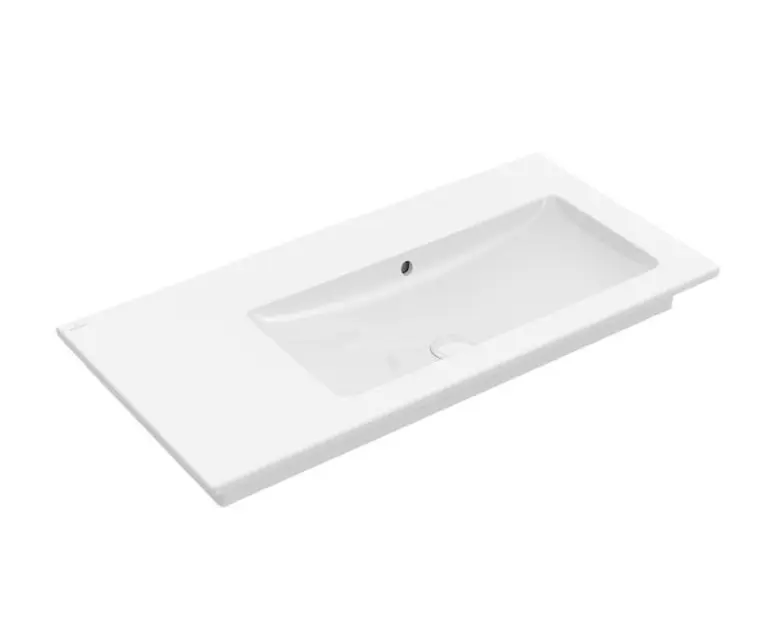 Levně Villeroy & Boch Venticello - Umyvadlo nábytkové 100x50 cm, s přepadem, bez otvoru pro baterii, CeramicPlus, alpská bílá 4134R3R1